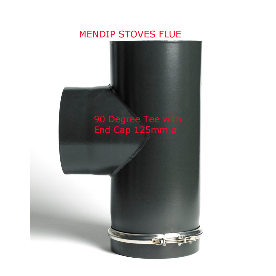 Matt Black Enamel Flue Pipe 125mm Eurostove