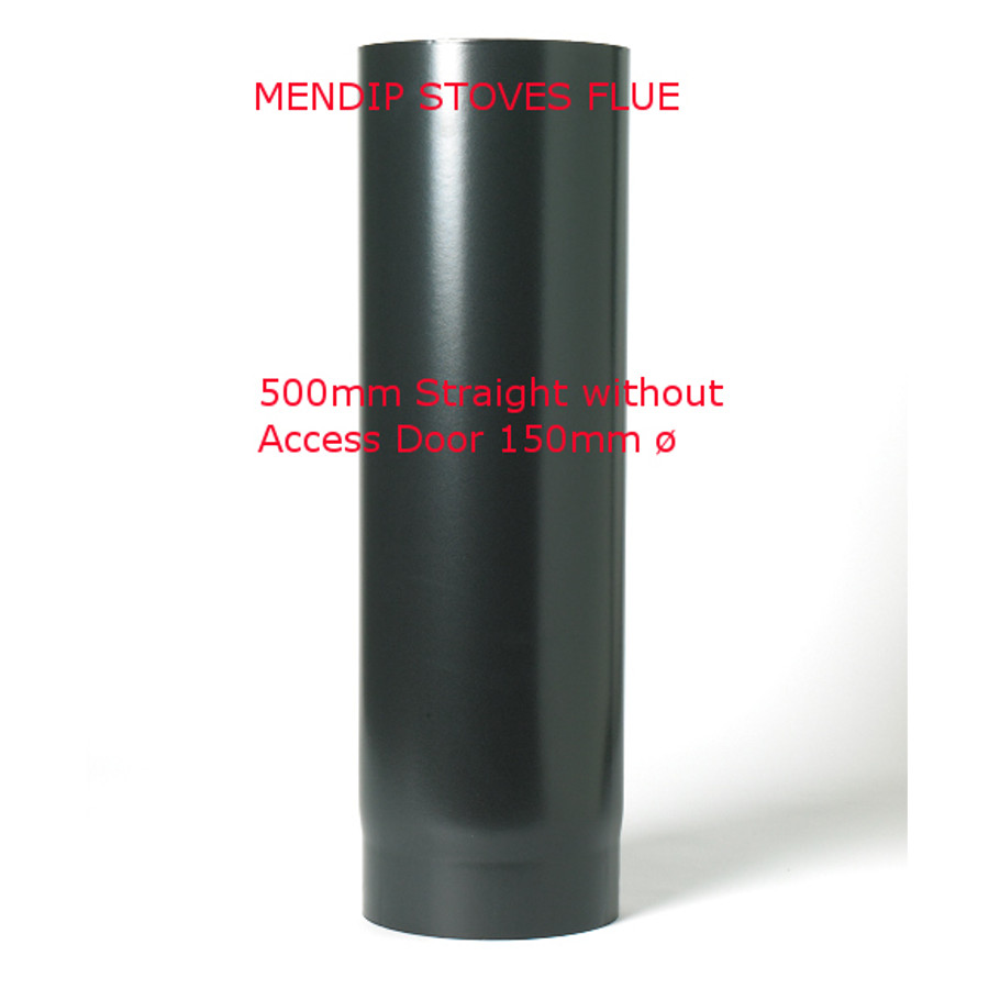 Matt Black Enamel Flue Pipe 150mm Eurostove