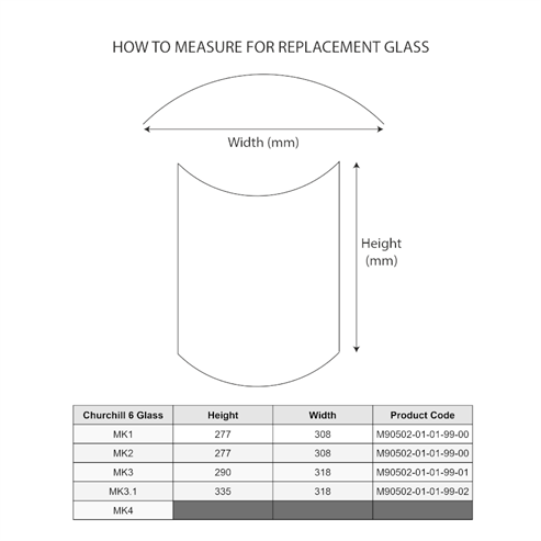 Picture of Glass Pane for Churchill 5,6 Mk3.1 
