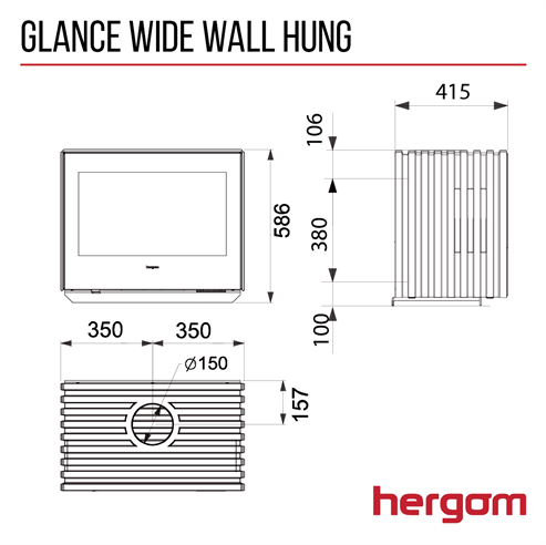 Picture of Glance Wide Stove - Wall Hung / Table Stand