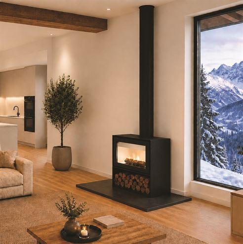 Picture of Dinder 70 Freestanding, Log store & Wall Hung